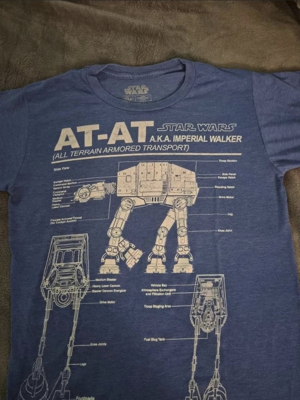 Star Wars Blue AT-AT Blueprint Graphic Tee
